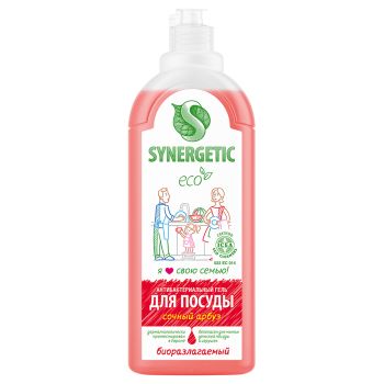 Средство для мытья посуды, фруктов, игрушек Synergetic 