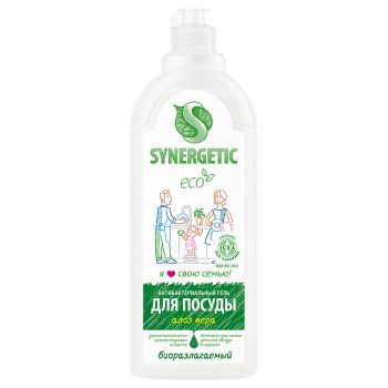 Средство для мытья посуды, фруктов, игрушек Synergetic 