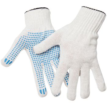 Перчатки х/б 10 класс OfficeClean, эконом, с точечным ПВХ, 4 нити, белый, (40-42г), 116 текс Перчатки х/б 10 класс OfficeClean, эконом, с точечным ПВХ, 4 нити, белый, (40-42г), 116 текс