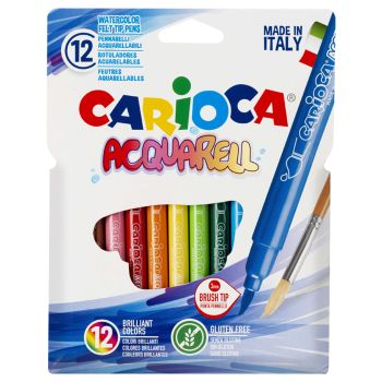 Фломастеры акварельные с кистевым пишущим узлом Carioca 